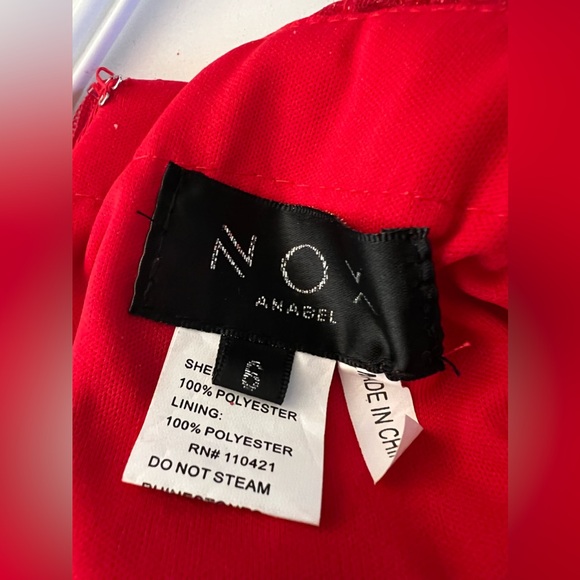 Glitter Print Short Bustier Corset Dress by Nox Anabel T792 in Red - Picture 7 of 10